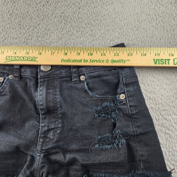 American Eagle Shorts Women's 2 Hi-Rise Festival Distressed Denim Jean Cutoff - Picture 3 of 10